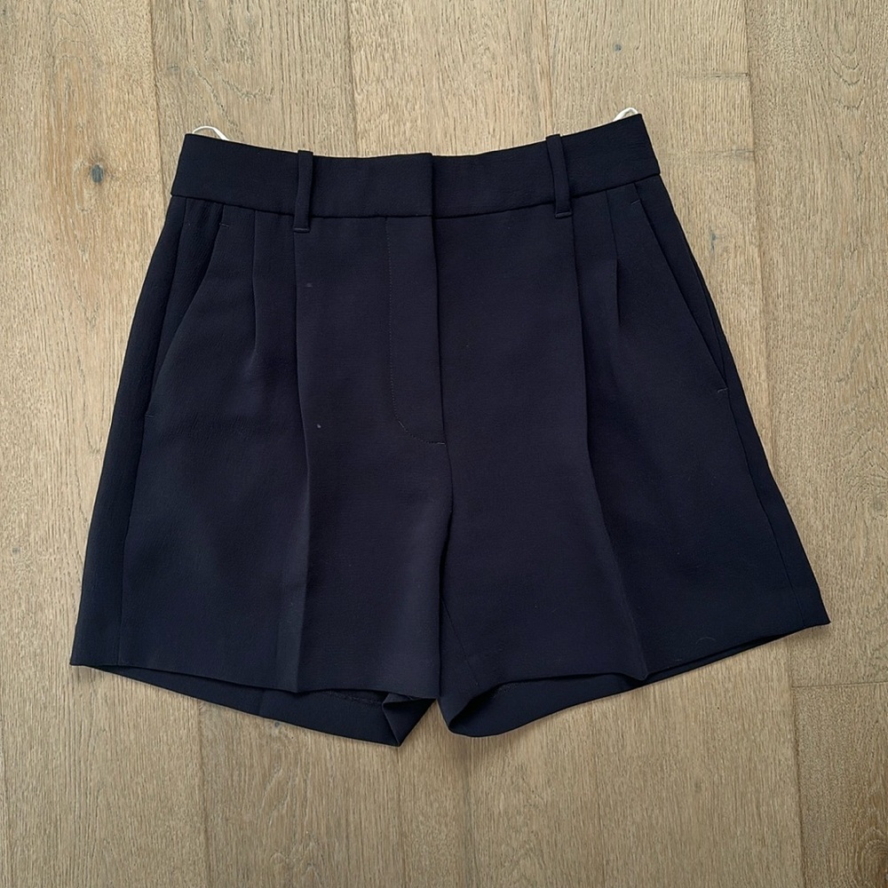 Aritzia High Waist Navy Effortless Shorts